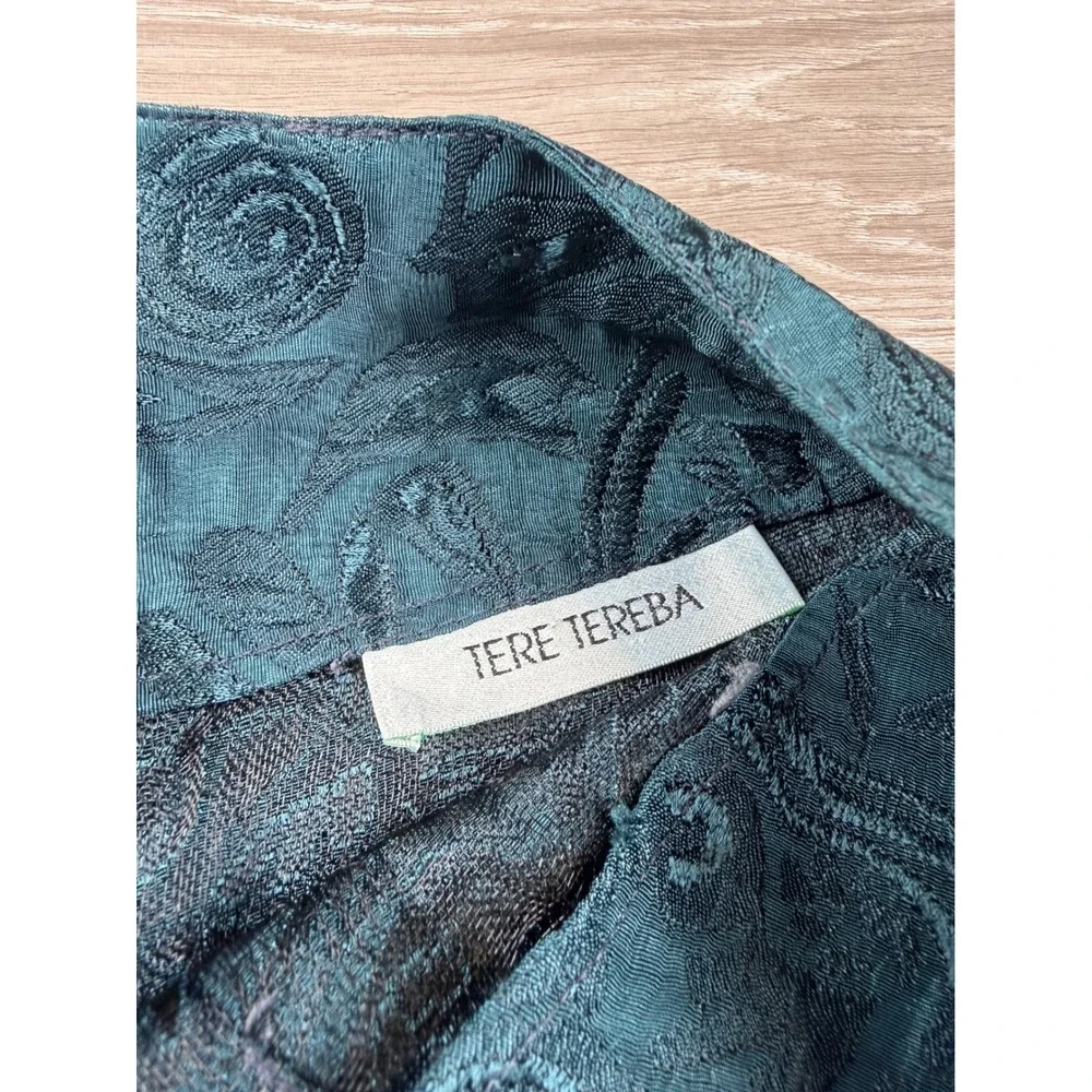 Tere Tereba Womens Pencil Skirt Vintage Jacquard Floral Green 10